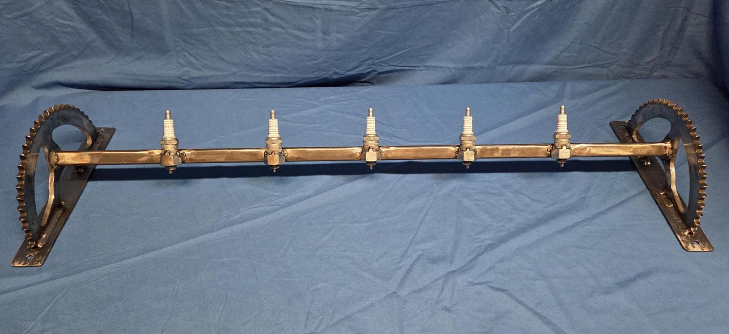 5 Coat Hook Fixture Made From Motorcycle Parts