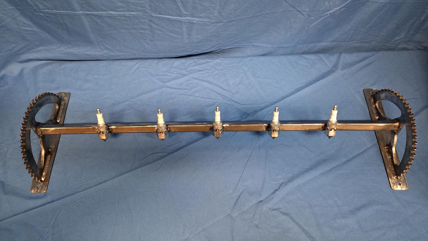 5 Coat Hook Fixture Made From Motorcycle Parts