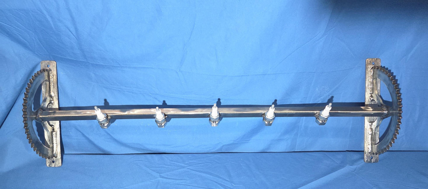 5 Coat Hook Fixture Made From Motorcycle Parts