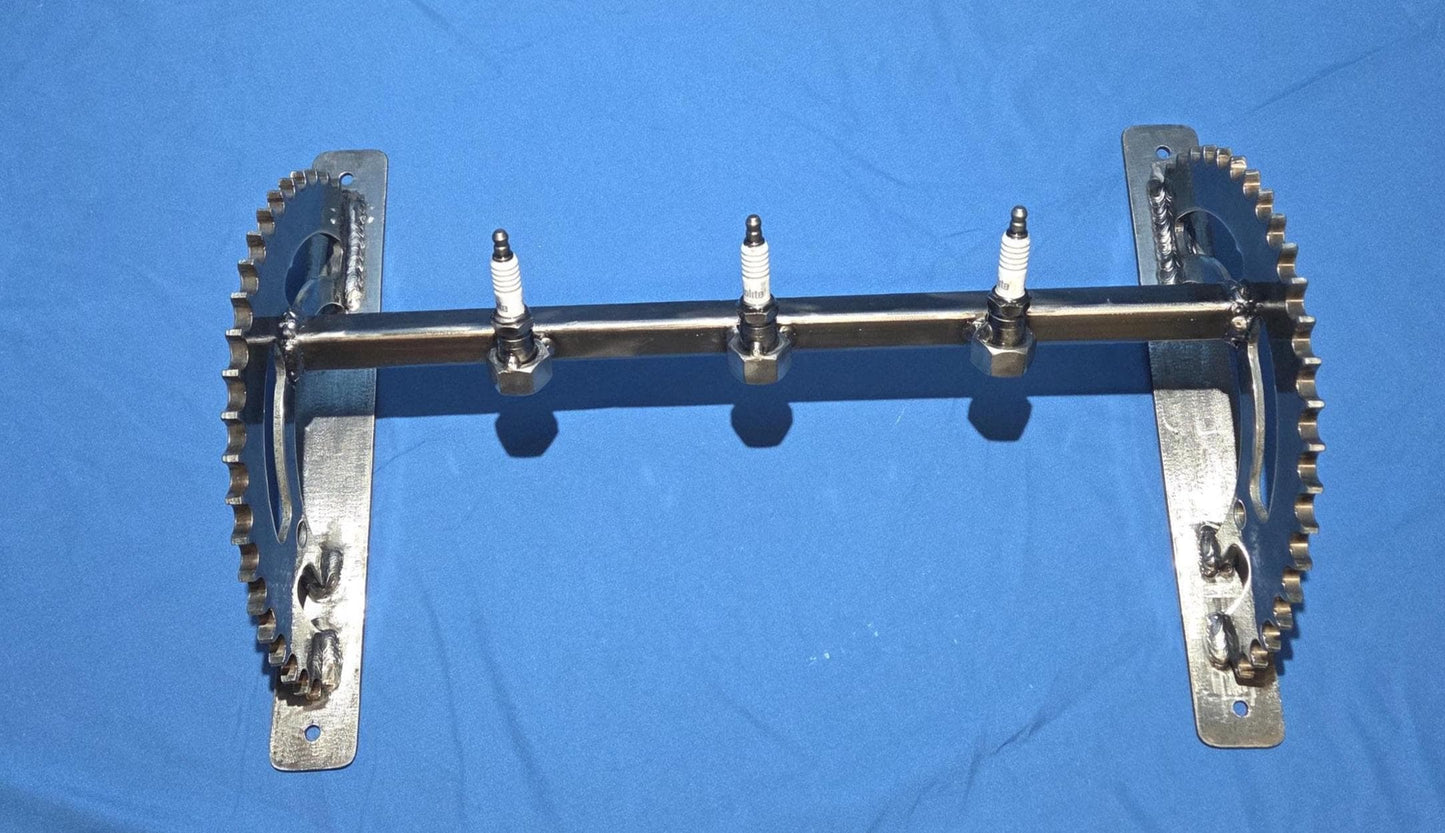 3 Coat Hook Fixture Made From Motorcycle Parts